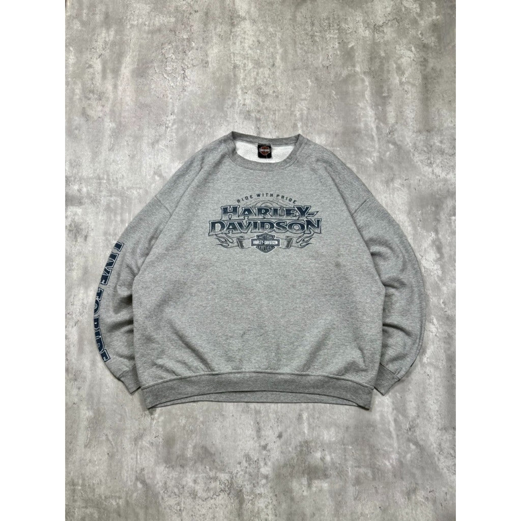 Harley Davidson Ride With Pride Graphic Spellout Crewneck Sweatshirt Size 2XL