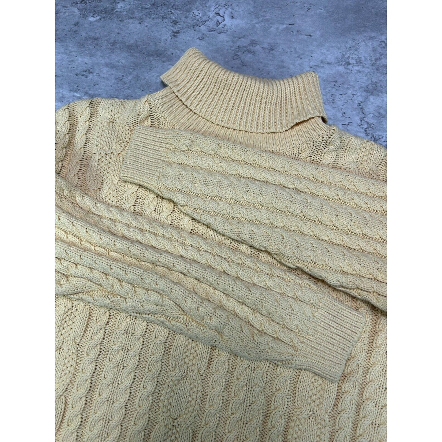 Vintage 90s Jeanne Pierre Cable Knit Turtle Neck Pull Over Sweater Size Small