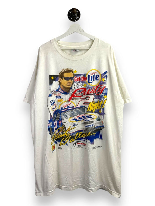 Vintage 90s Rusty Wallace #2 Nascar Racing Graphic T-Shirt Size 2XL White