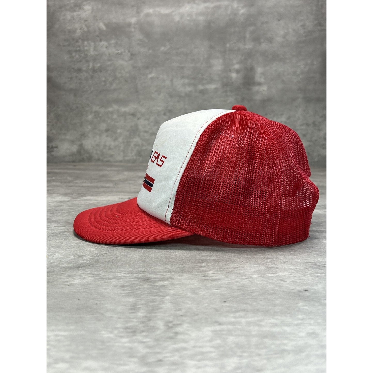 Vintage 1980s Pioneer Fill'er Up Natural Gas Graphic Trucker Snapback Hat OSFA