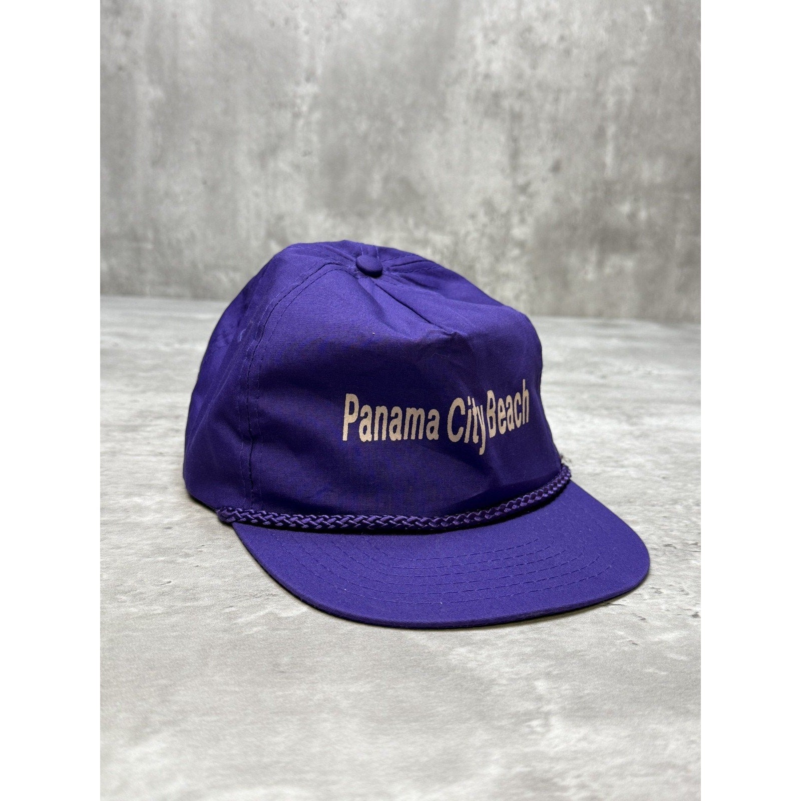 Vintage 90s Panama City Beach Spellout Graphic Strapback Hat OSFA