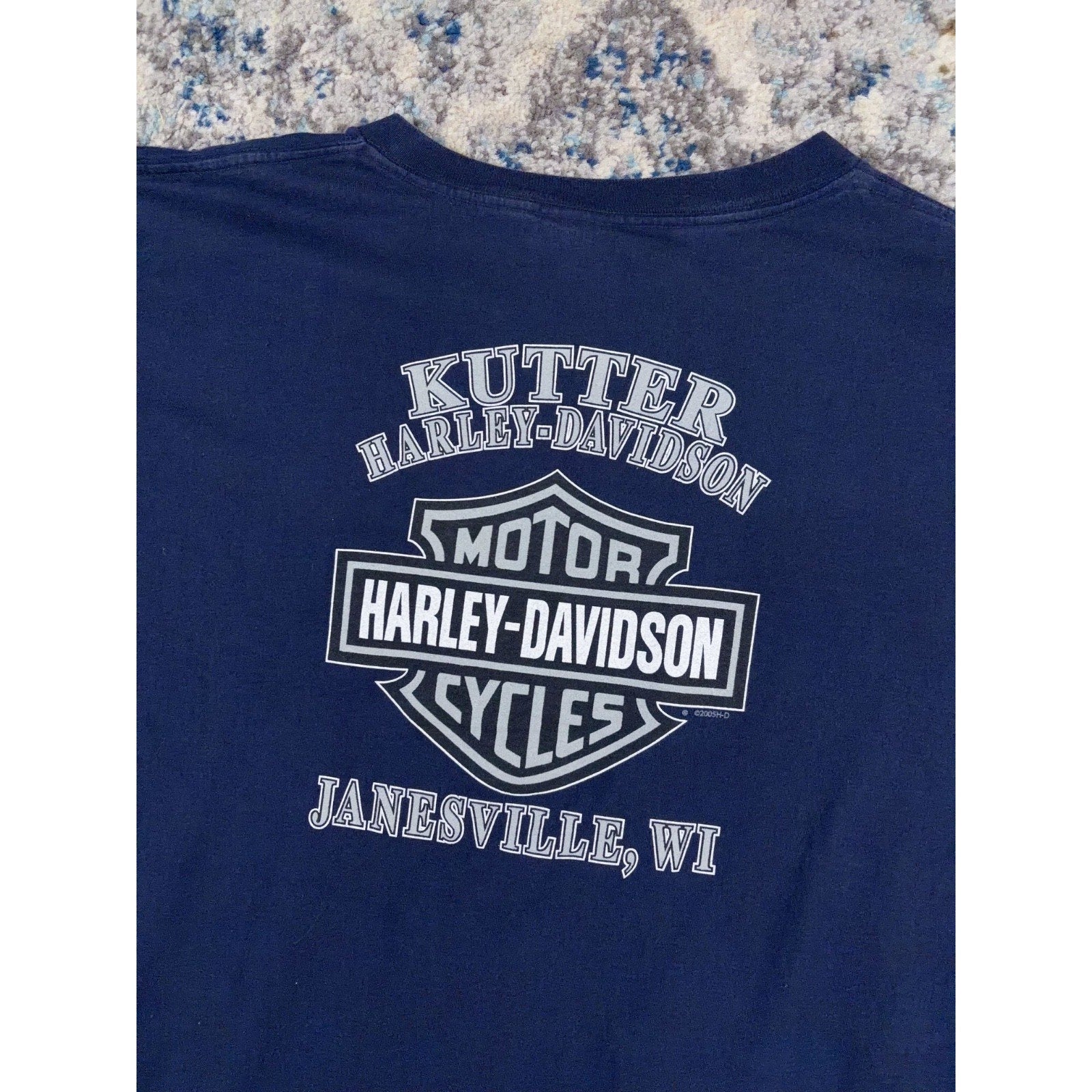 Vintage Harley Davidson Flame Spellout Graphic T-Shirt Size 2XL