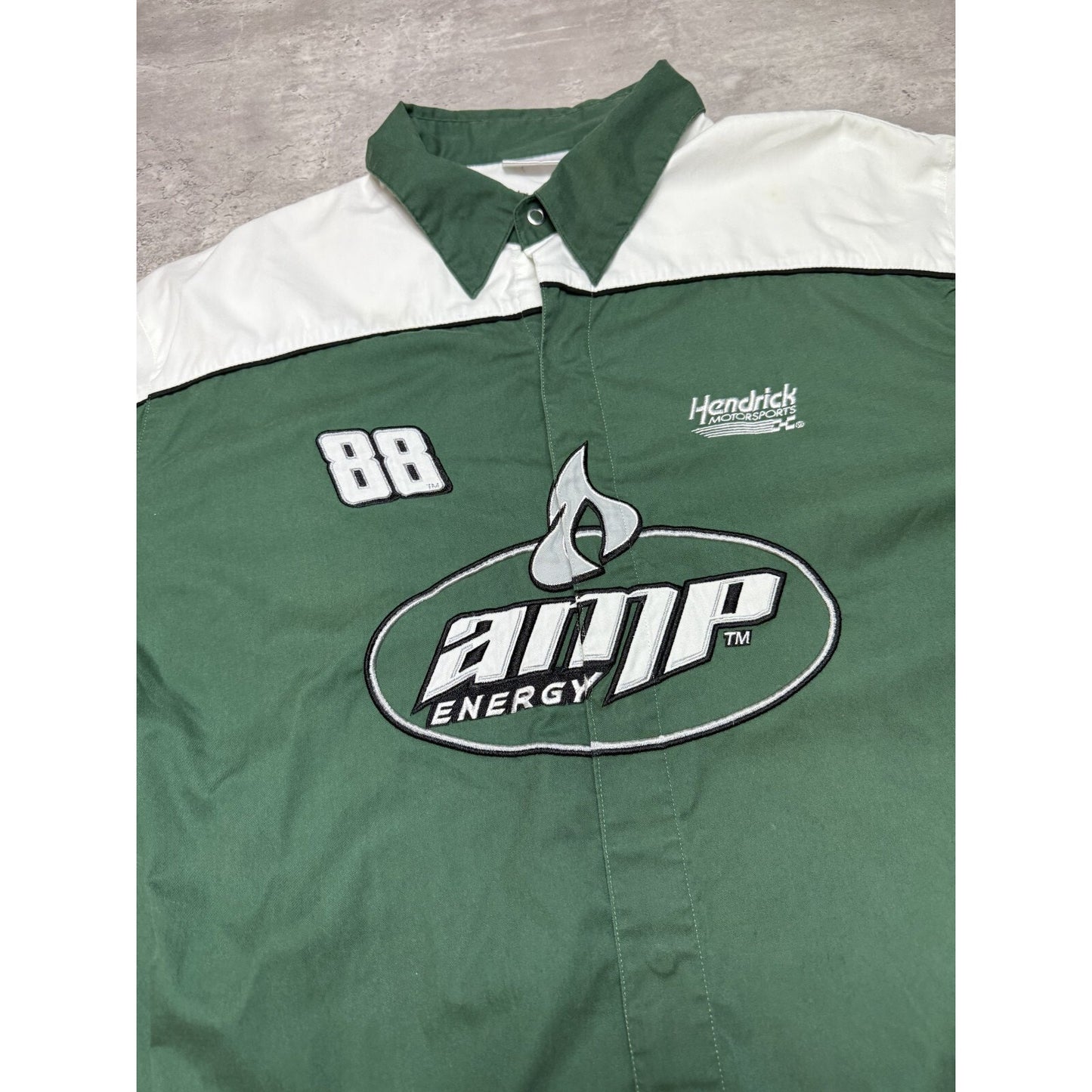 Vintage Dale Earnhardt Jr #88 NASCAR Amp Energy Button Up Shirt Size XXL