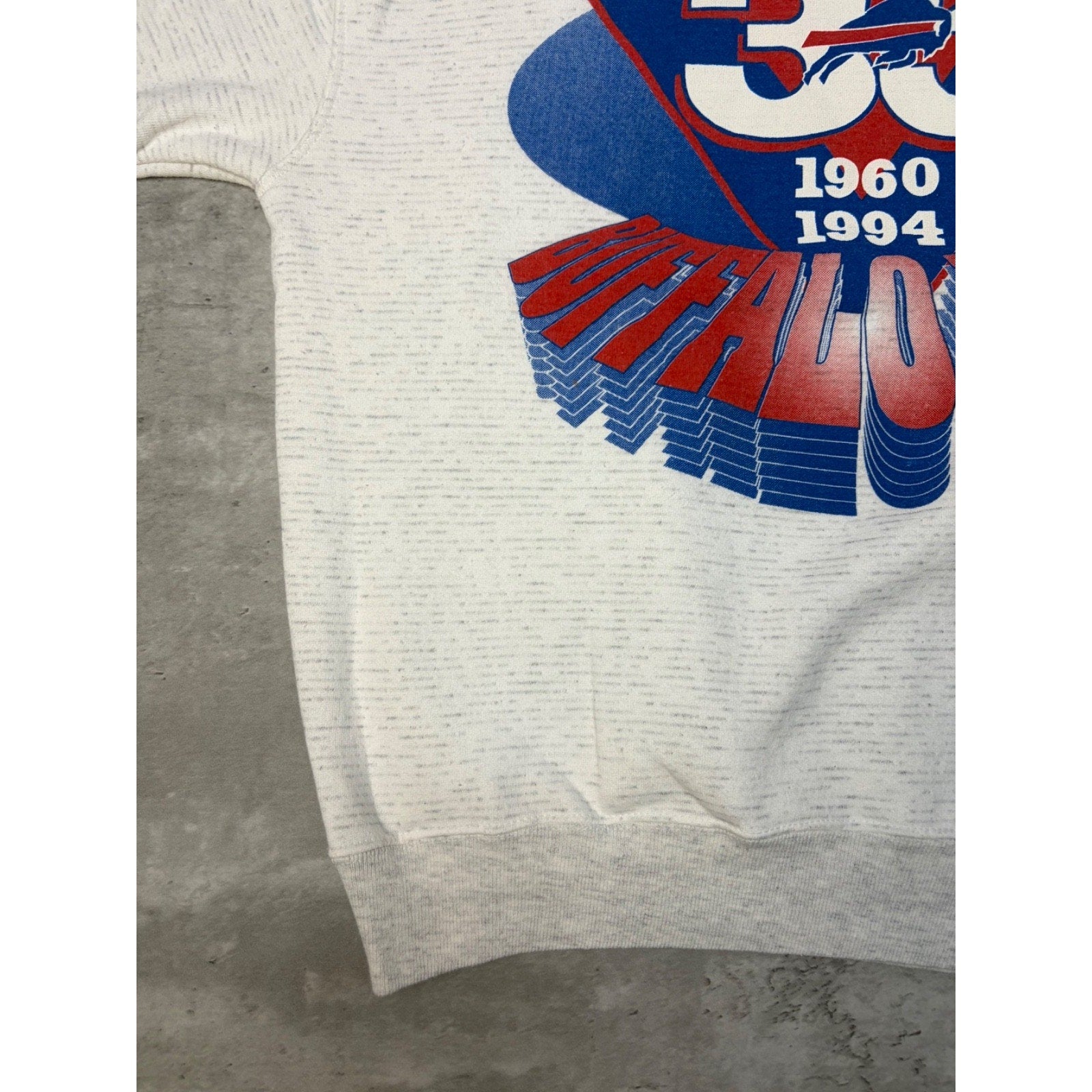 Vintage 1994 Buffalo Bills NFL 35 Year Anniversary Graphic Sweatshirt Size XL