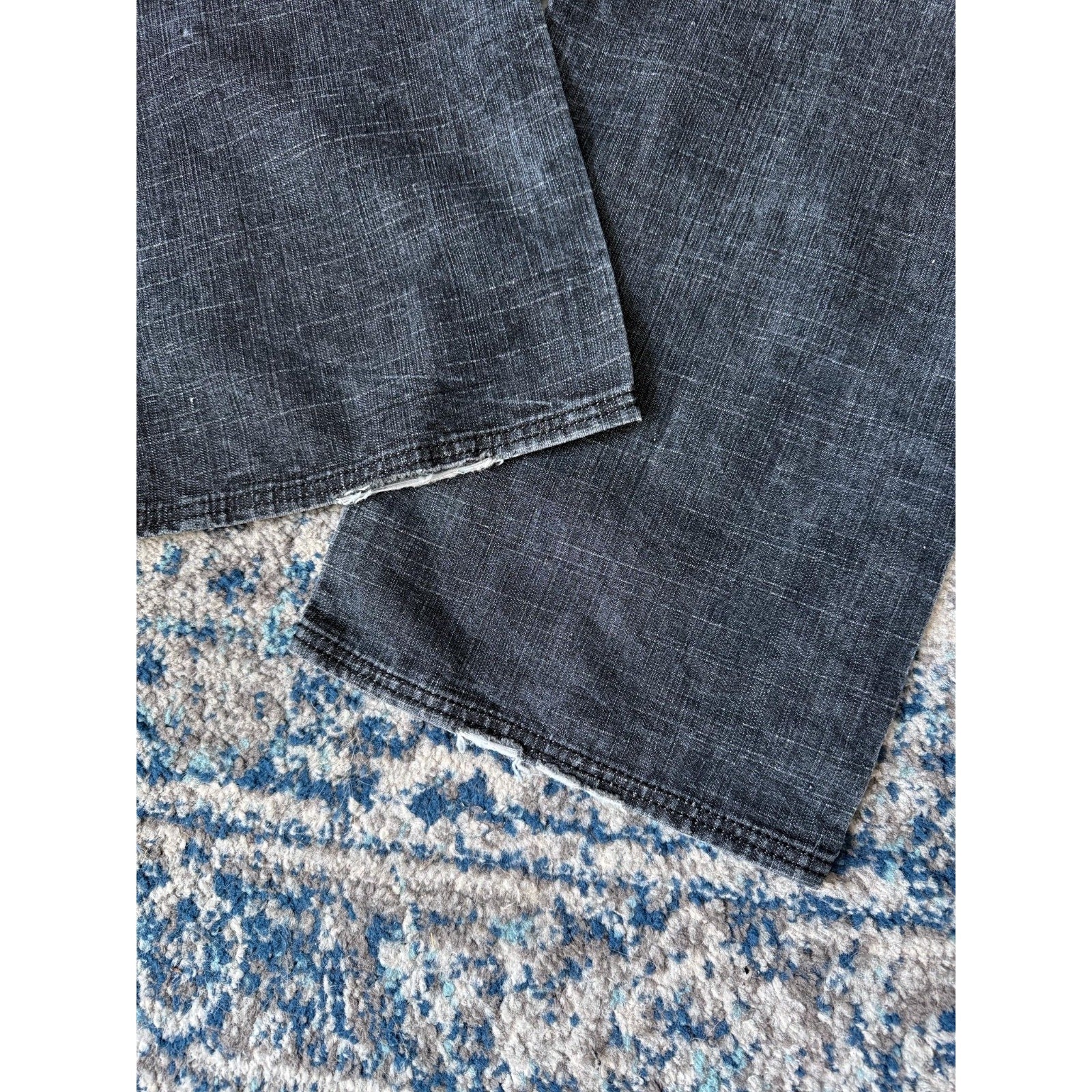 Vintage Y2K Rocawear Chain Stitch Pocket Logo Black Wash Denim Pants Size 40