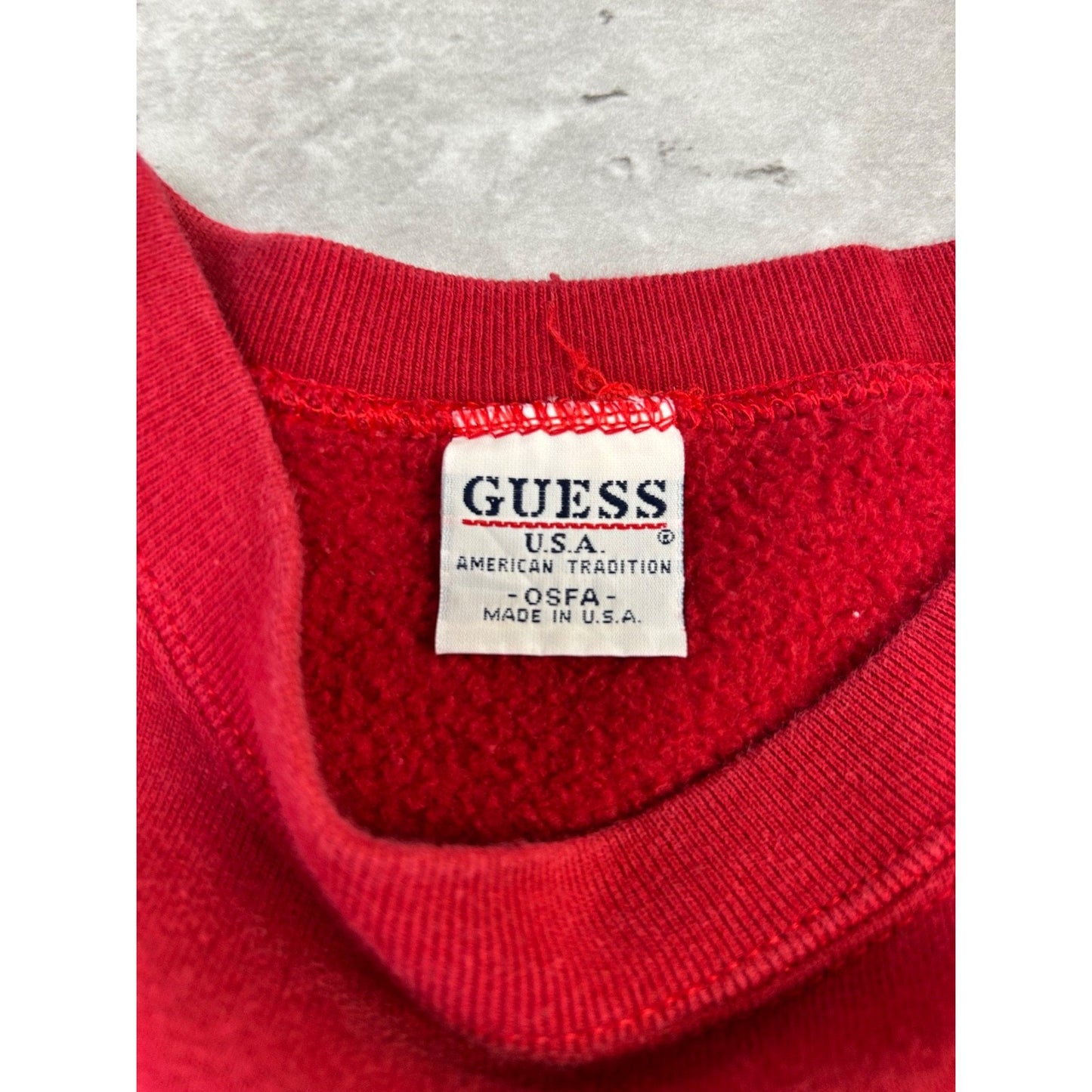 Vintage 90s Guess Jeans Embroidered Spellout Tonal Sweatshirt Size Medium
