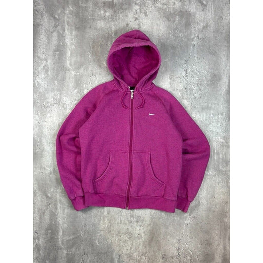 Vintage Womens Nike Embroidered Swoosh Full Zip Hooded Sweatshirt Size Large
