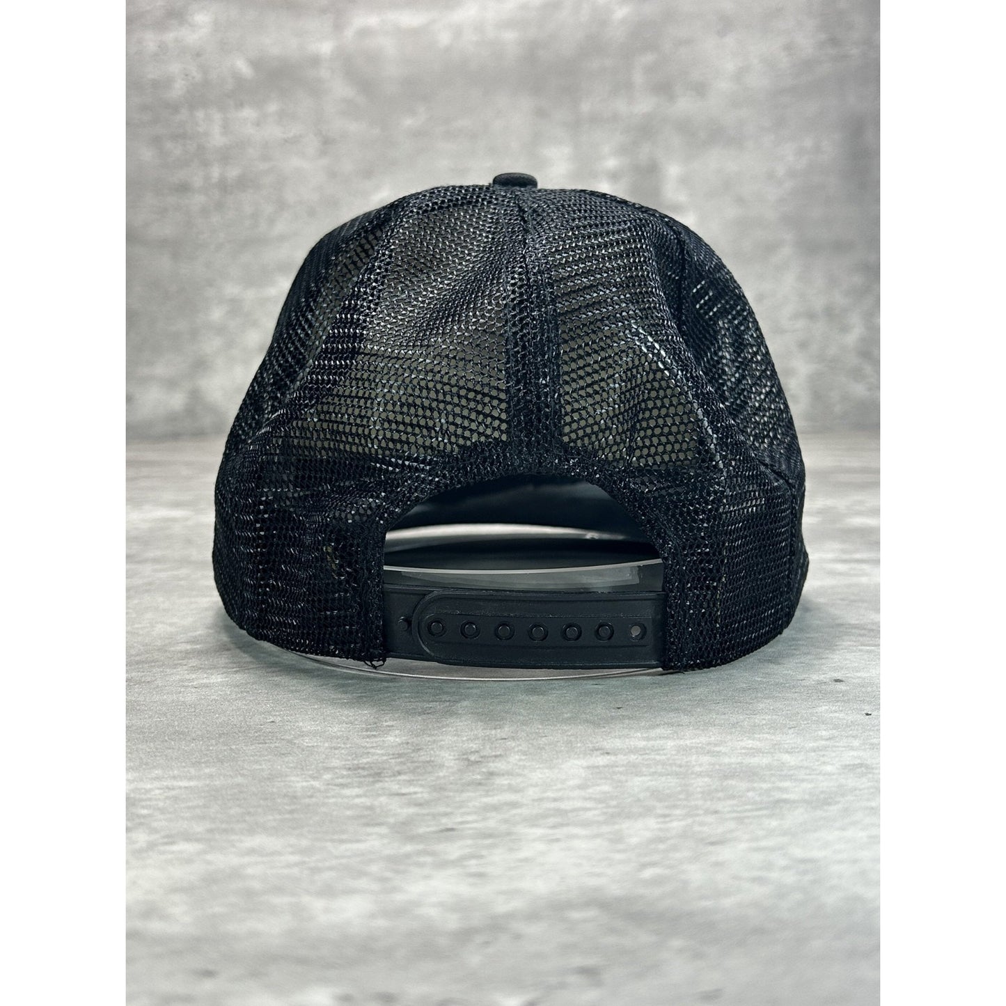 Vintage 90s Snap On Tools Spellout Graphic Trucker Snapback Hat OSFA Black
