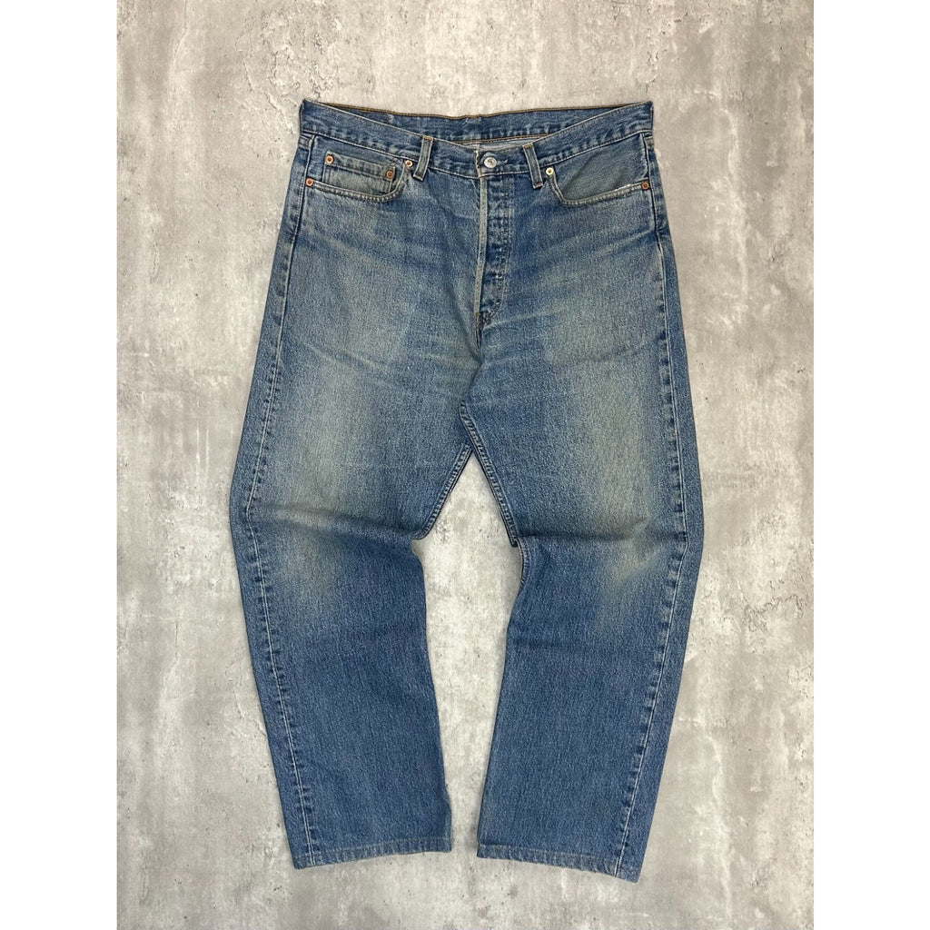 Vintage 90s Levis 590 Medium Wash Denim Pants Size 36 Blue