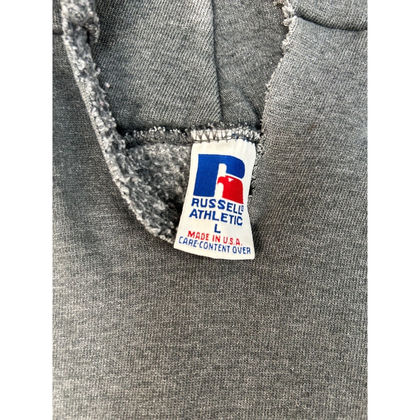 Vintage Russell Athletics Blank Pullover Charcoal Gray Hooded Sweatshirt Large