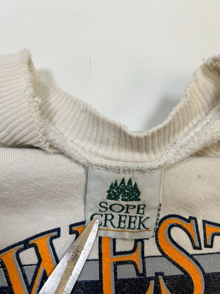Vintage 90s West Virginia Mountaineers Collegiate Graphic Sweatshirt Size Large