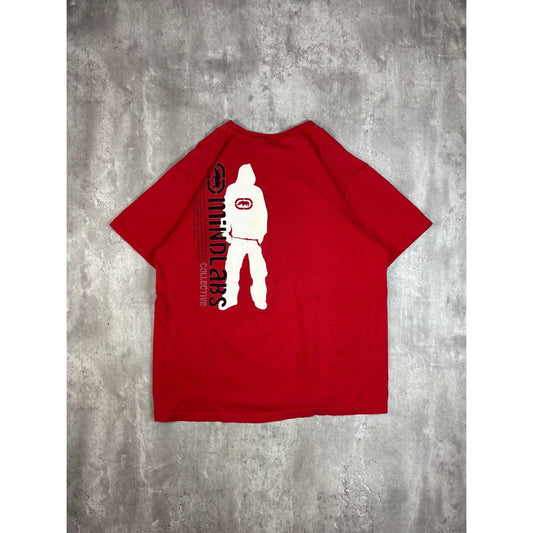 Vintage Y2K Ecko Unlimited Mindlab Spellout Graphic T-Shirt Size XL Red