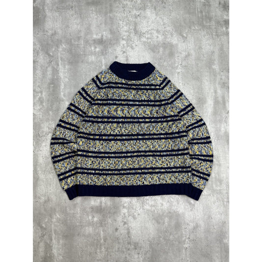 Vintage Abstract Striped Pullover Ribbed Knit Sweater Size Medium