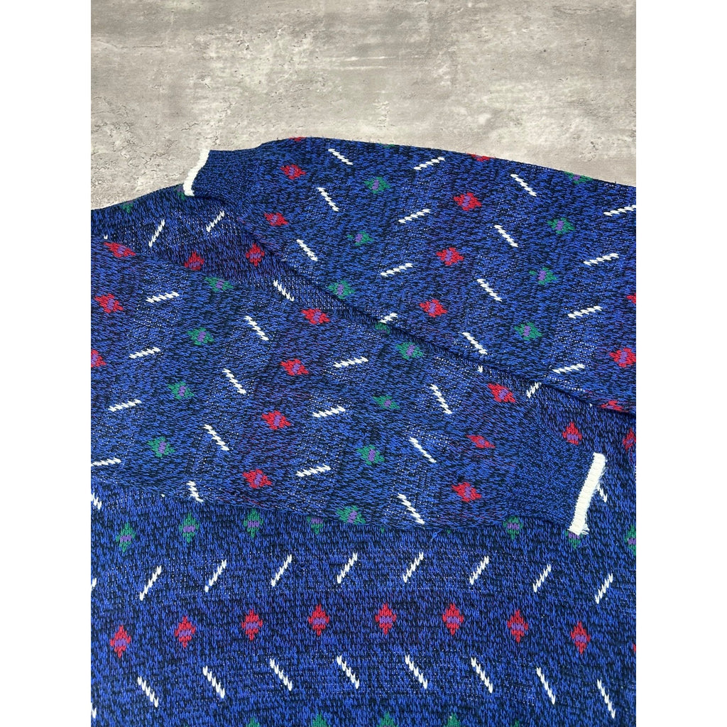 Vintage 90s Van Heusen Abstract Striped Pullover Knit Sweater Size Large Tall