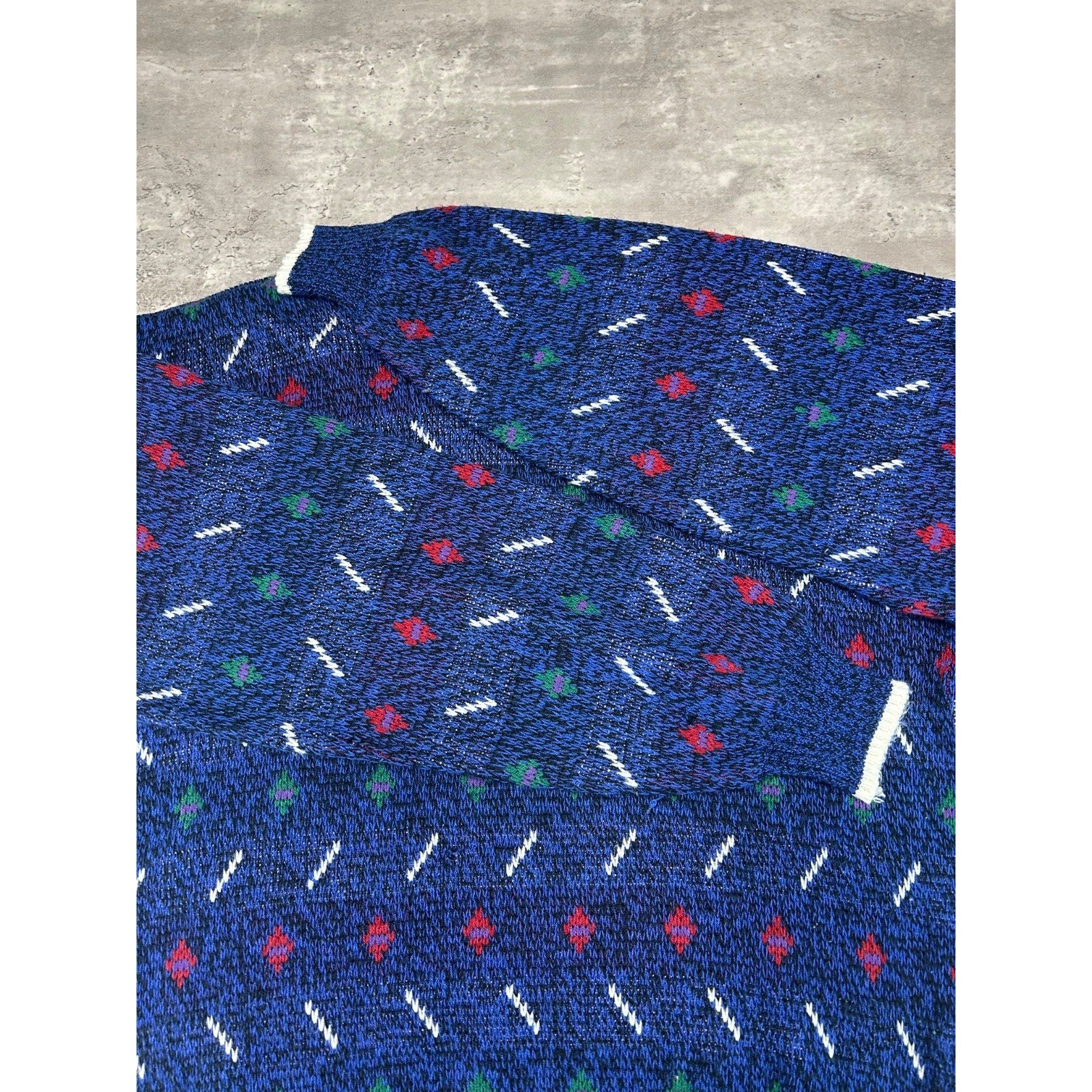 Vintage 90s Van Heusen Abstract Striped Pullover Knit Sweater Size Large Tall