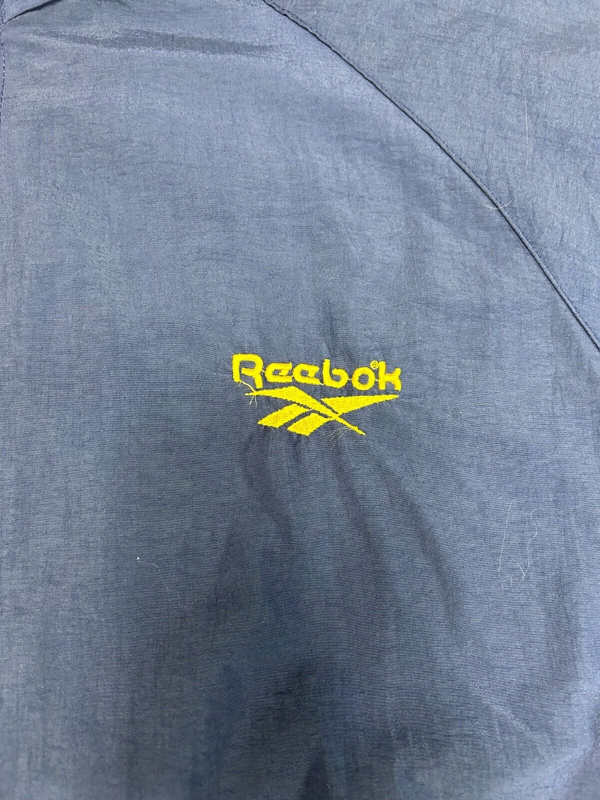 Vintage 90s Reebok Embroidered Logo Nylon Full Zip Windbreaker Jacket Sz Medium