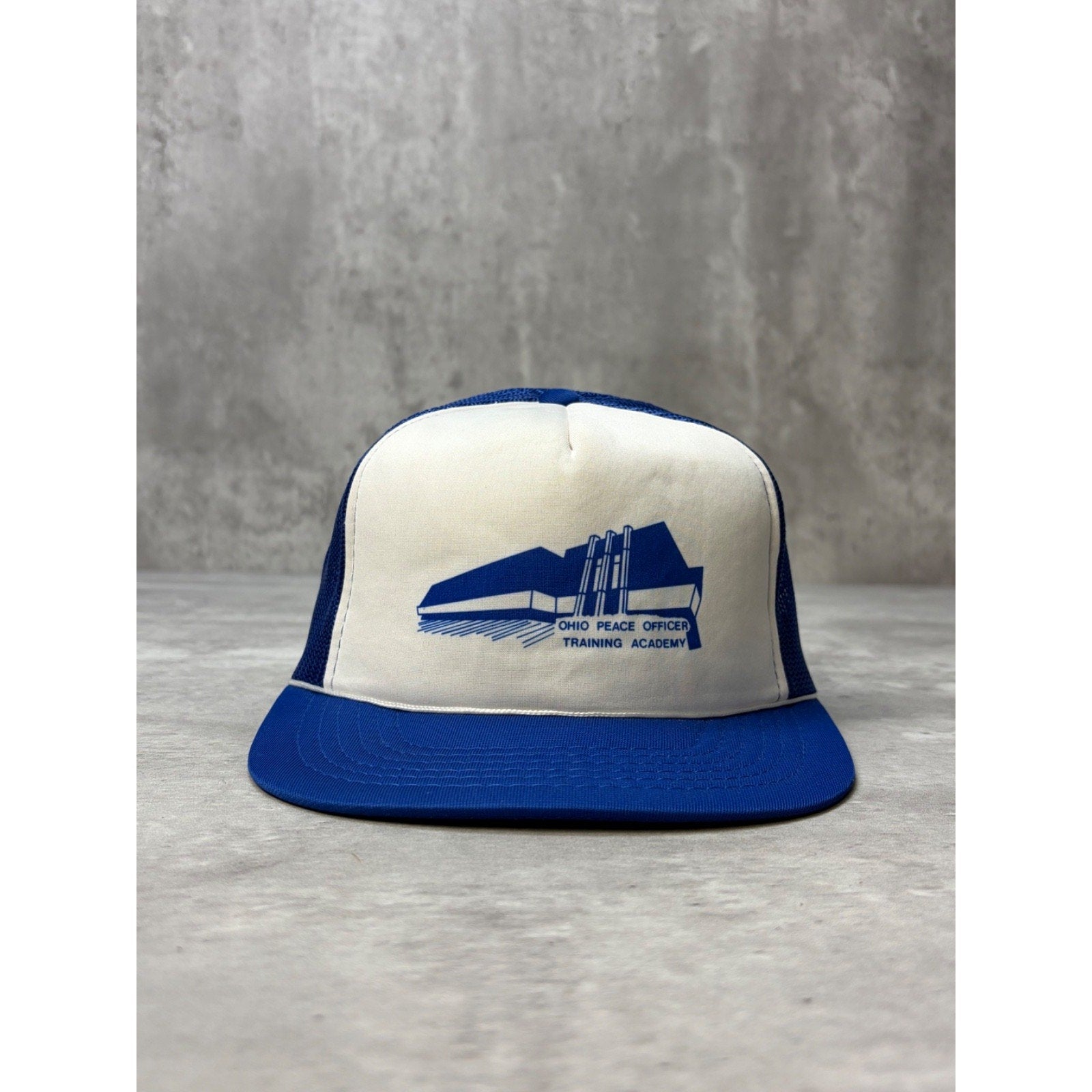 Vintage 80s Ohio Peace Officer Training Academy Trucker Snapback Hat OSFA