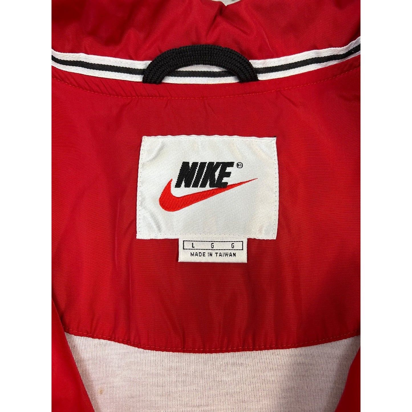Vintage Nike Embroidered Logo Two Tone Windbreaker Jacket Size Large Red