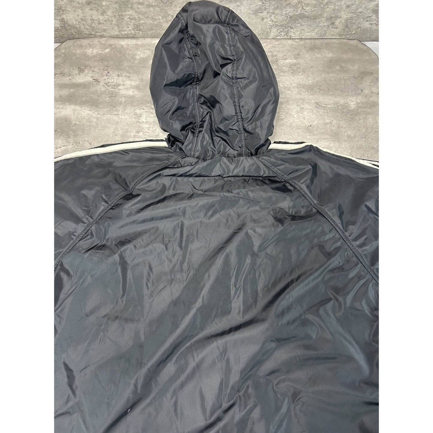 Vintage 90s Adidas Embroidered Logo Reversible Full Zip Hooded Jacket Size XL