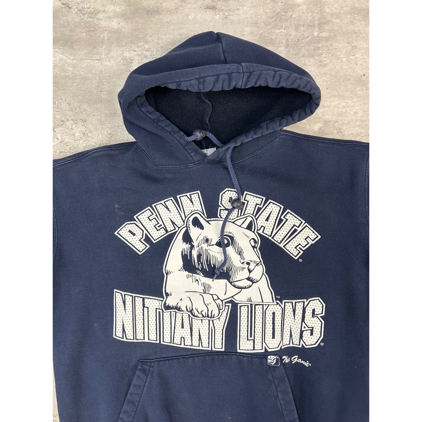 Vintage 90s Penn State Nittany Lions Spellout Hooded Sweatshirt Size Medium
