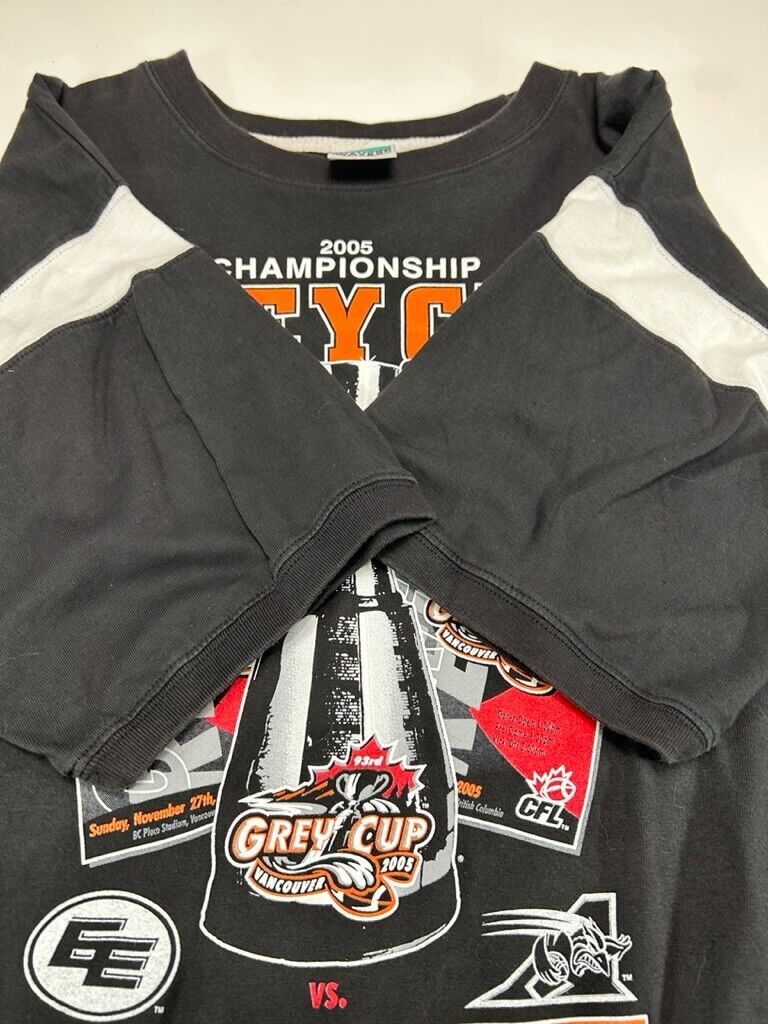 2005 Grey Cup CFL Trophy Graphic Jersey Style Football T-Shirt Size Large