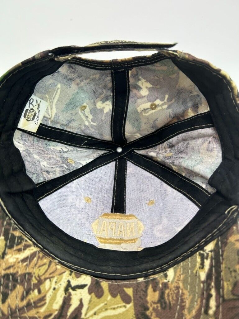 Vintage Nappa Outdoors Embroidered Camo Hunting Strapback Hat OSFA