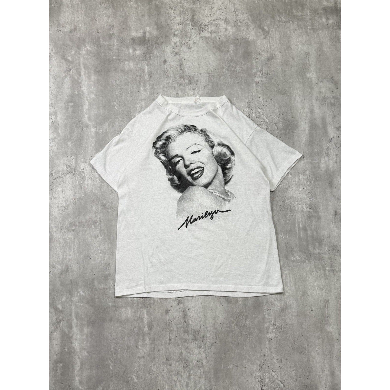 Vintage 80s/90s Marilyn Monroe Portrait Graphic White T-Shirt Size Large