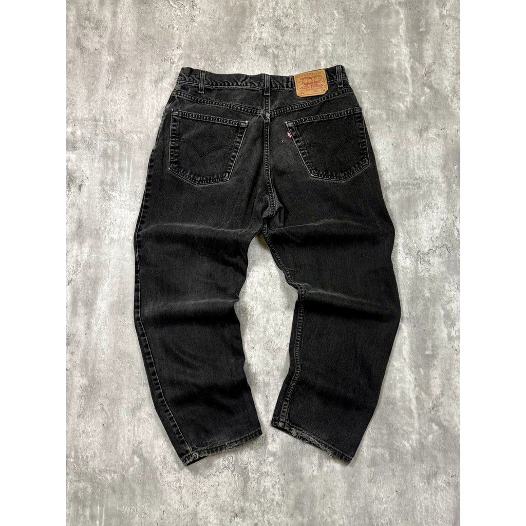 Vintage Levis 550 Red Tab Relaxed Fit Black Wash Denim Pants Size 36