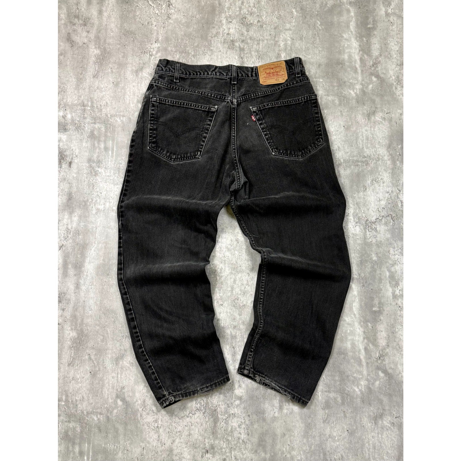 Vintage Levis 550 Red Tab Relaxed Fit Black Wash Denim Pants Size 36