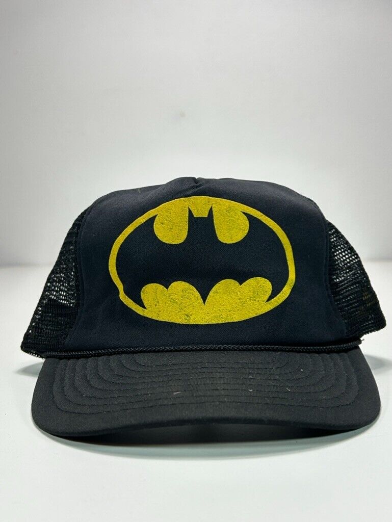 Vintage Batman Graphic Logo Movie Promo Trucker Snapback Hat OSFA