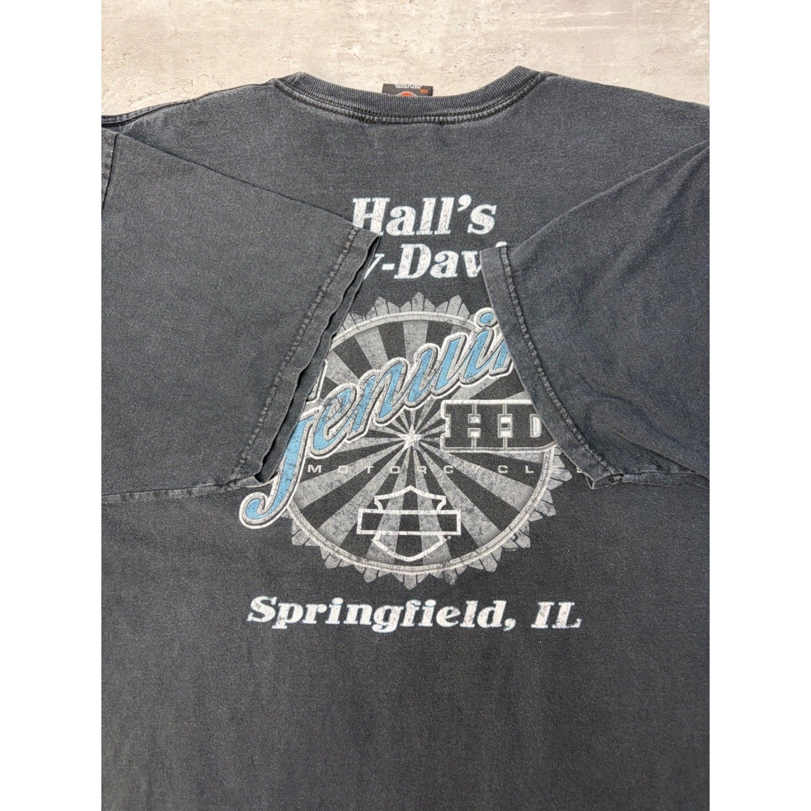 Vintage Harley Davidson Genuine HD Graphic Spellout T-Shirt Size 2XL