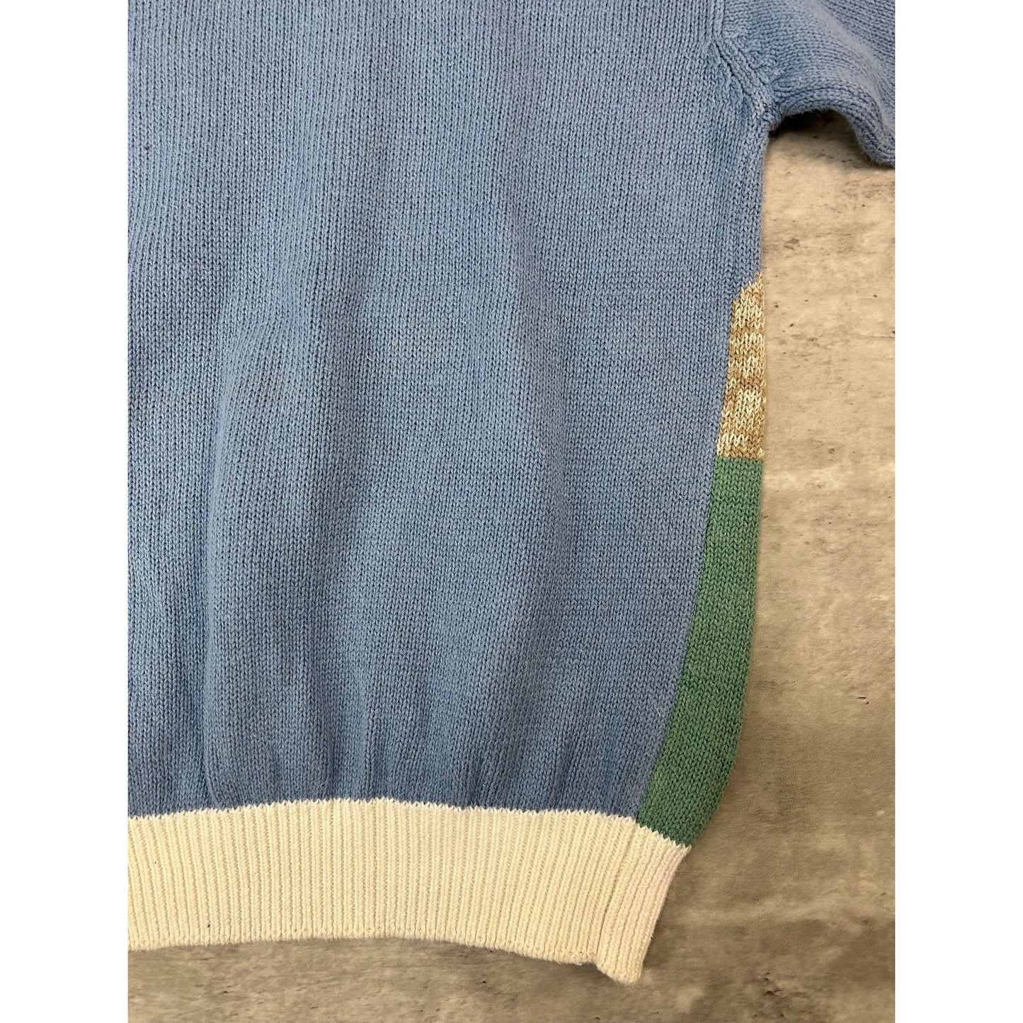 Vintage 90s Par Far Golf Landscape Print Pullover Knit Sweater Size Large