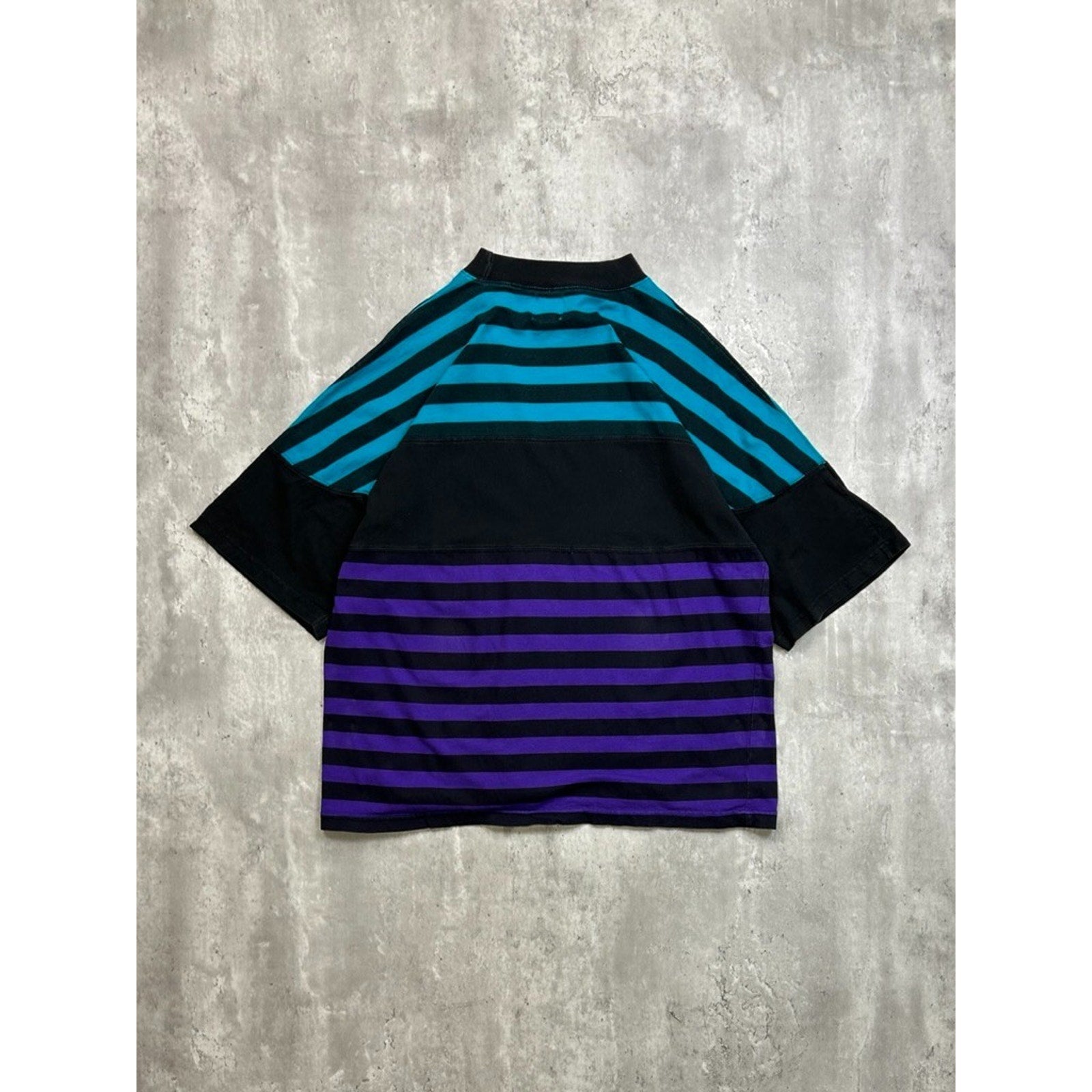 Vintage I.O.U Exclusive Striped Spellout Graphic T-Shirt Size XL
