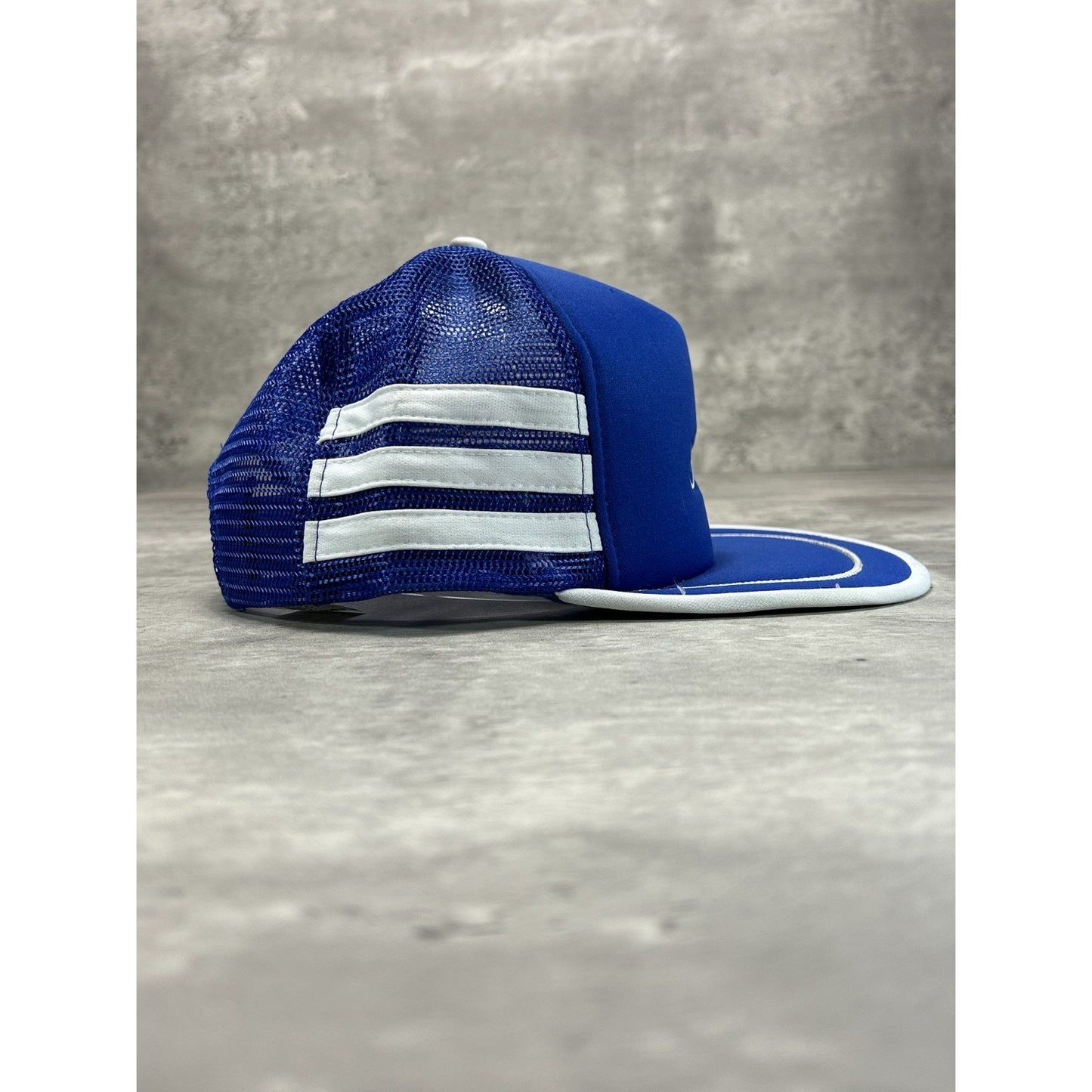 Vintage 80s Heinz Embroidered Spellout Three Stripe Trucker Snapback Hat OSFA