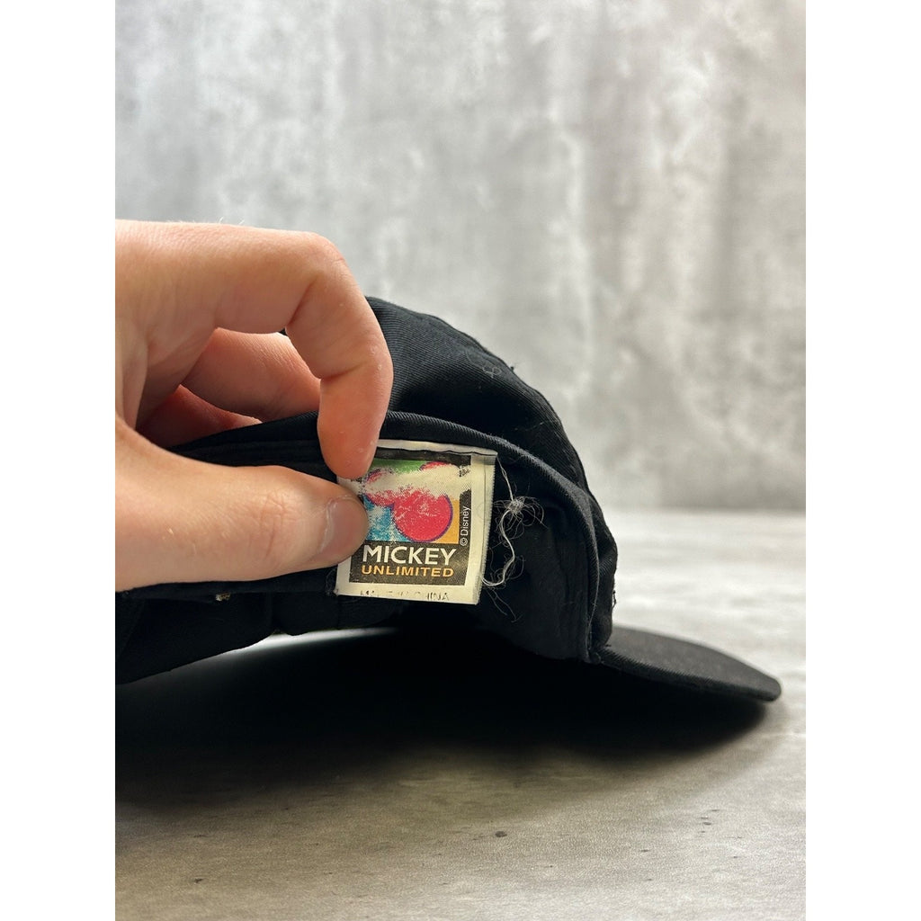 Vintage 90s Disney Mickey Mouse Embroidered Cartoon Character Strapback Hat OSFA