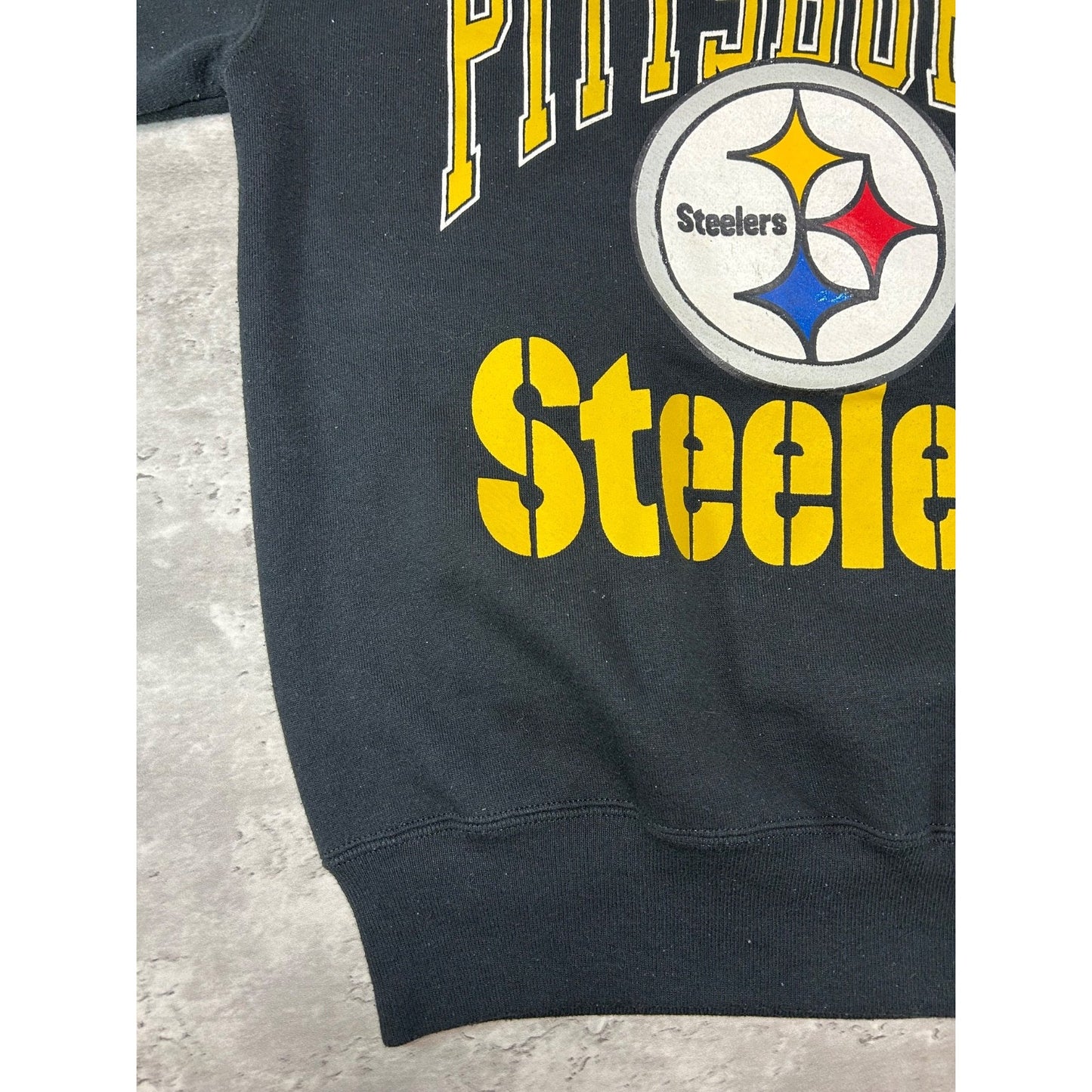 Vintage 90s Pittsburgh Steelers NFL Graphic Spellout Football Sweatshirt Medium