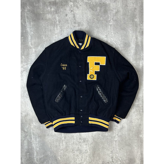 Vintage 90s Franklin Regional Embroidered Collegiate Varsity Jacket Size Medium