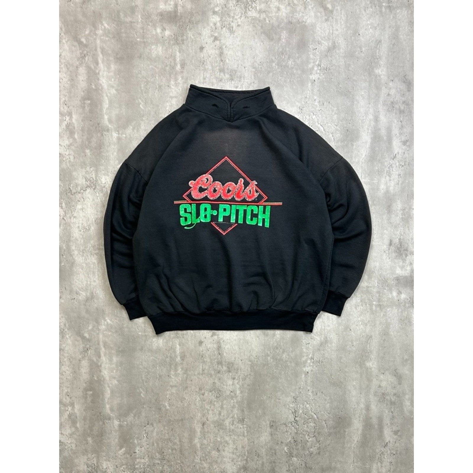 Vintage 90s Coors Slo-Pitch Graphic Spellout Beer Promo Sweatshirt Size XL