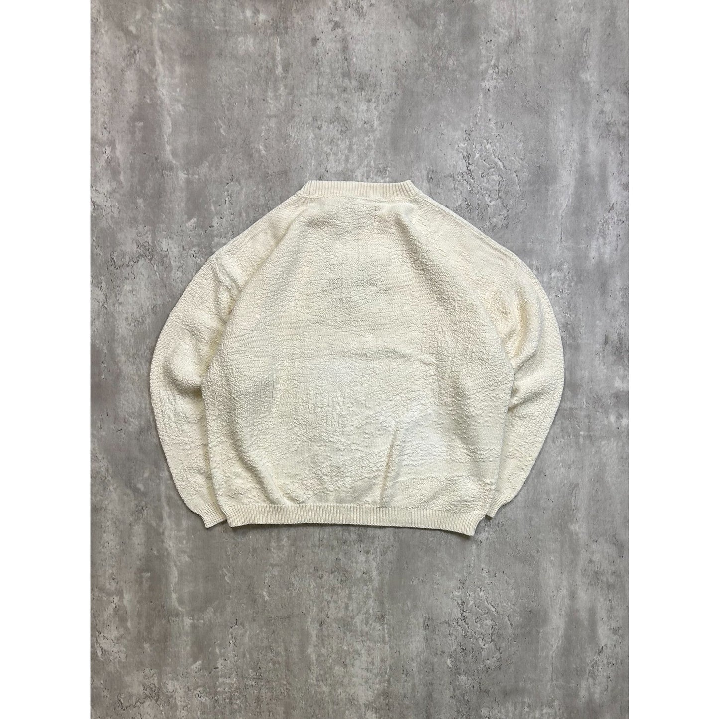 Vintage 90s Duck Hunting Dog Embroidered Graphic Knit Sweater Size Large