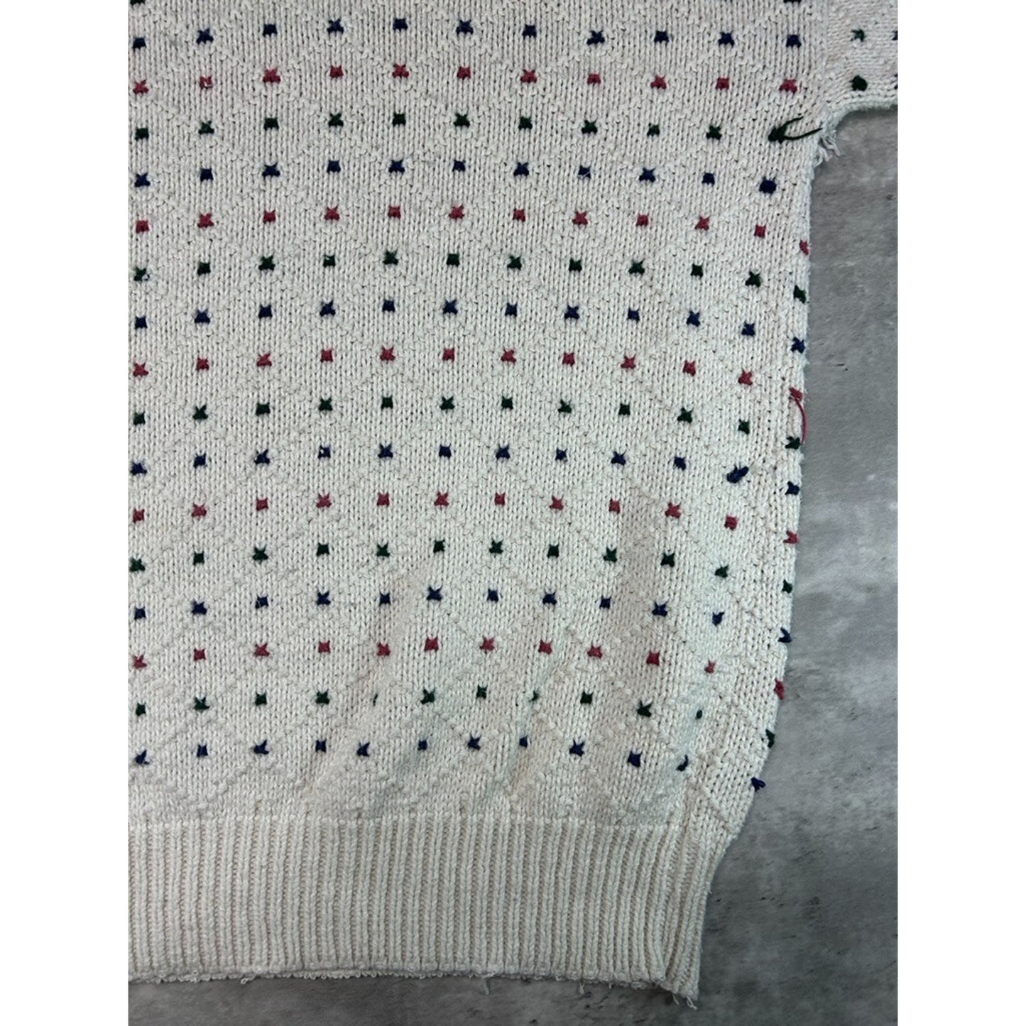 Vintage 90s Bernhard Altmann Abstract Spotted Print Pullover Sweater Size XL