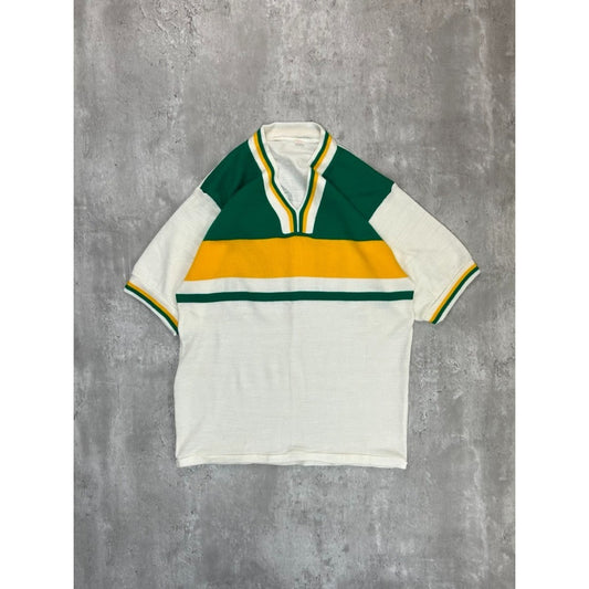 Vintage 70s/80s #12 Striped Short Sleeve Jersey Style Knit Sweater Size Medium