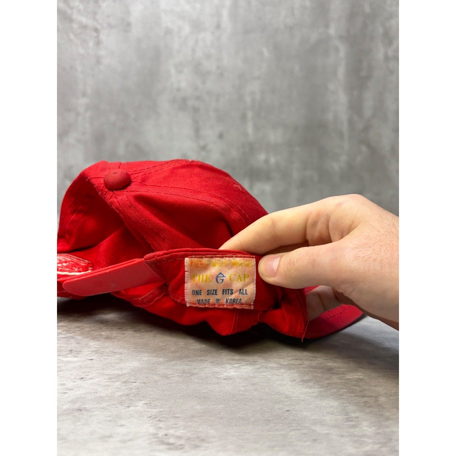 Vintage 90s Detroit Red Wings NHL Embroidered Logo Snapback Hat OSFA