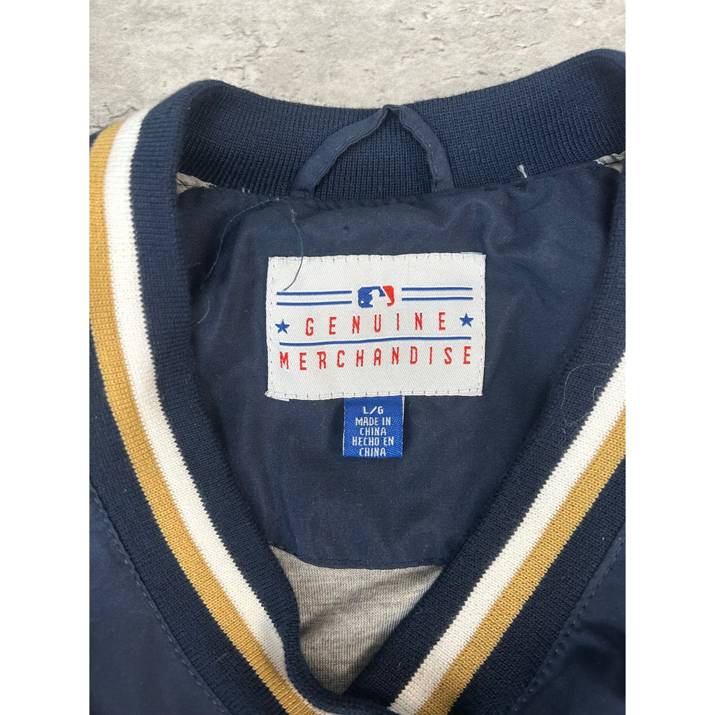 Vintage Milwaukee Brewers MLB Embroidered Pullover Baseball Jacket Size Large