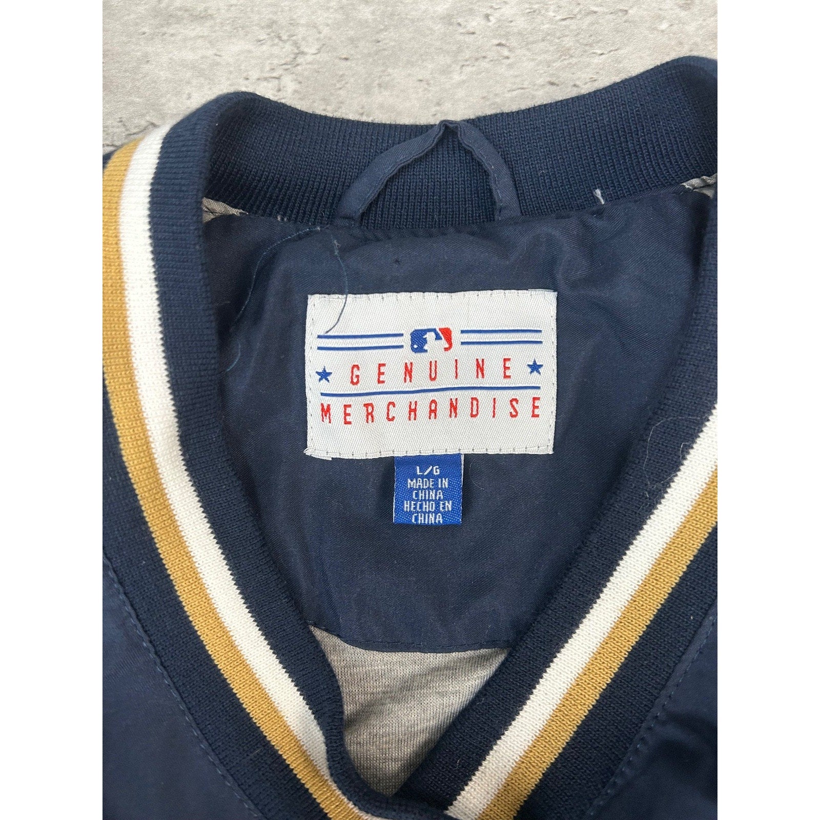 Vintage Milwaukee Brewers MLB Embroidered Pullover Baseball Jacket Size Large