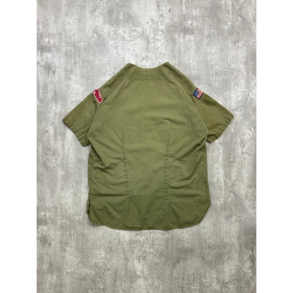 VTG 1950s Boy Scouts Sanforized National Scouts Patch Button Up Shirt Size XL