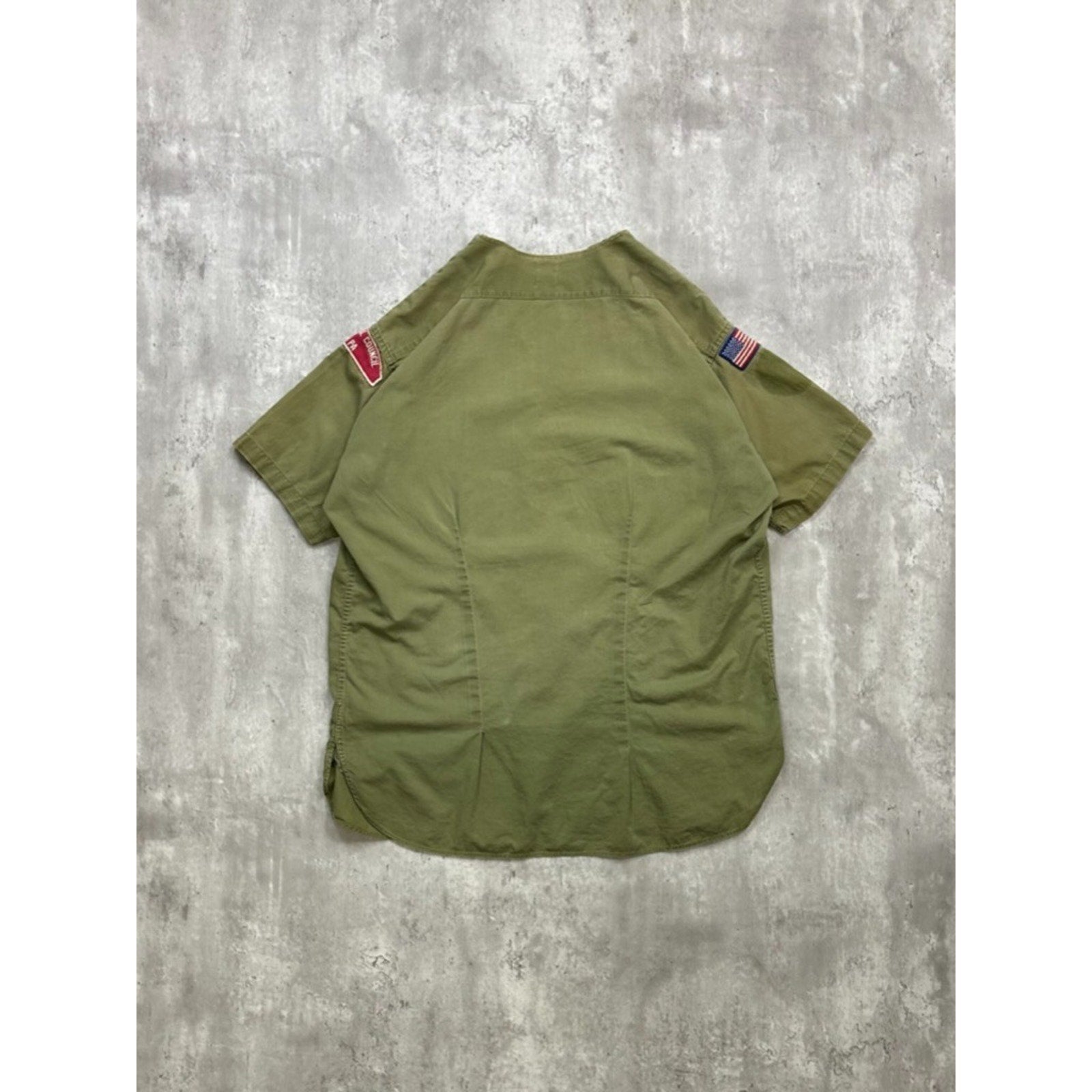 VTG 1950s Boy Scouts Sanforized National Scouts Patch Button Up Shirt Size XL