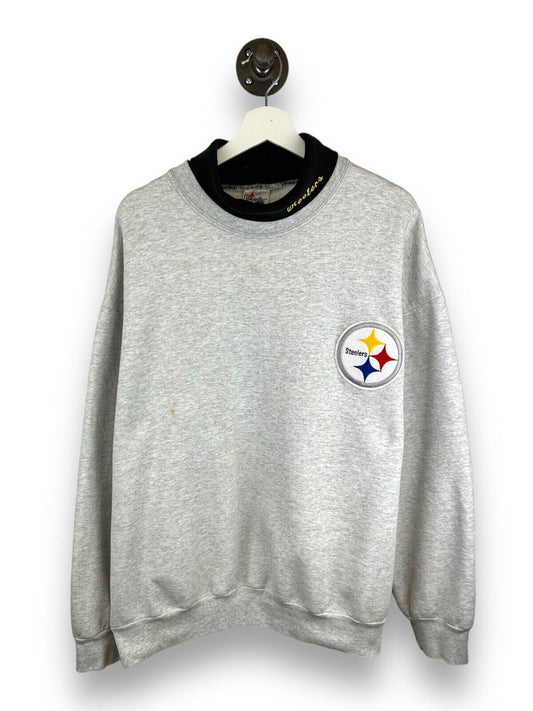 Vintage 90s Pittsburgh Steelers Embroidered Logo Turtleneck Sweatshirt Size 4XL
