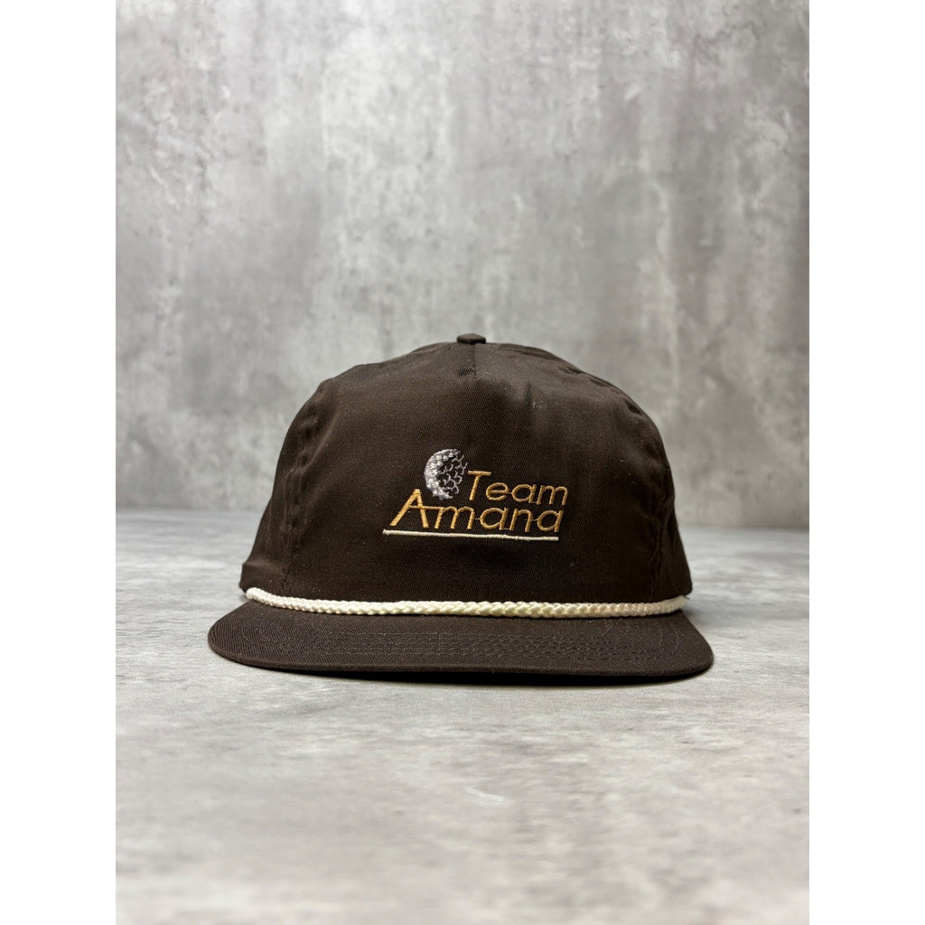 Vintage Team Amana Embroidered Spellout Golf Strapback Hat OSFA