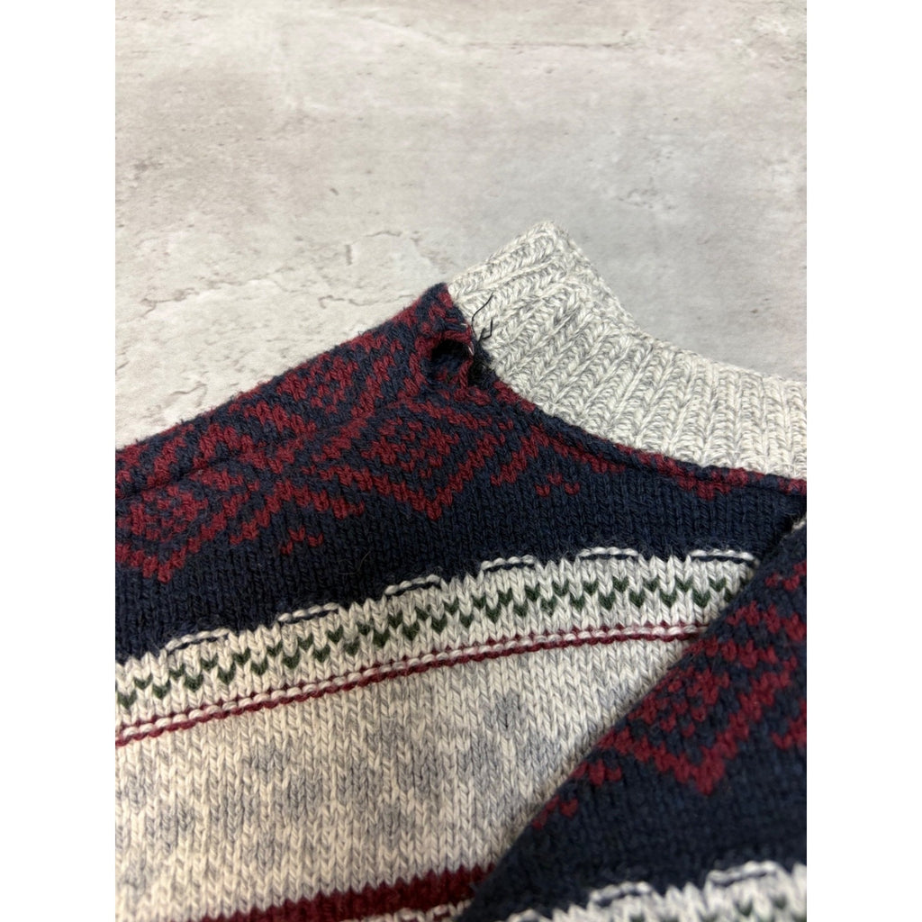 Vintage Croft & Barrow Abstract Striped Pullover Knit Sweater Size Large