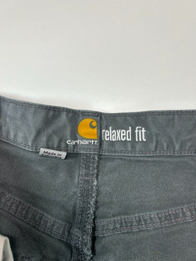 Carhartt Canvas Workwear Five Pocket Relaxed Fit Pants Size 32 Gray